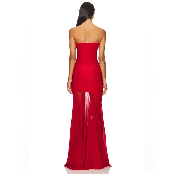 NWT $380 DEME BY GABRIELLA Dahlia Gown In Maroon XS